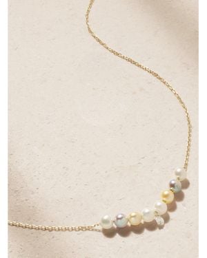 Mizuki 14-Karat, Pearl And Diamond Necklace - Natural