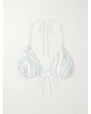 PUCCI Printed Triangle Bikini Top - White