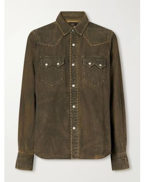 RRL Whipstitched Denim Shirt - Green