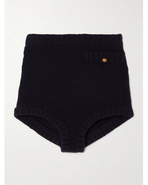 Chloé Knitted Wool And Cashmere-Blend Shorts - Blue