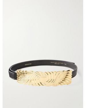DEHANCHE Laurent Embellished Leather Belt - Natural