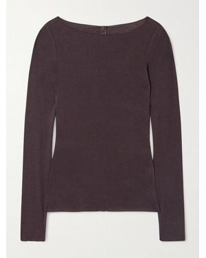 Skims Long Sleeve Boatneck Top - Purple