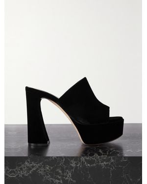 Gianvito Rossi Holly 120 Mules Aus Samt Mit Plateau - Schwarz