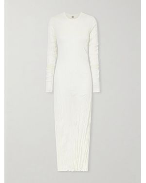TOTEME Column Crinkled Maxi Dress - White