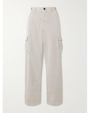 James Perse Cotton-Blend Twill Straight-Leg Cargo Trousers - White