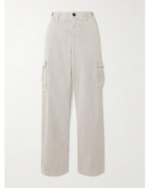 James Perse Cotton-Blend Twill Straight-Leg Cargo Pants - White