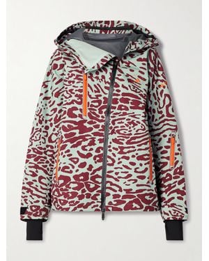 adidas By Stella McCartney Terrex Truenature 2L Hooded Leopard-Print Recycled Ski Jacket - Red