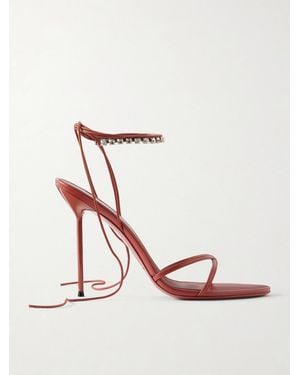 Paris Texas Lidia 105 Embellished Lace-Up Leather Sandals - Red
