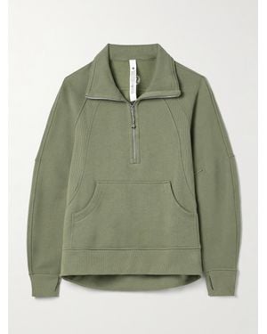 lululemon Scuba Oversized-Sweatshirt Aus Jersey Aus Einer Baumwollmischung Mit Troyer-Kragen - Grün
