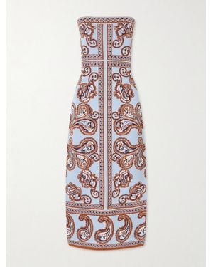 Cara Cara Rome Printed Strapless Midi Dress - White