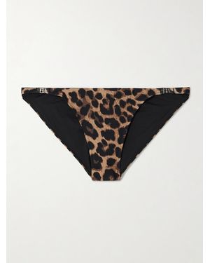 Anine Bing Bellamy Leopard-Print Recycled Bikini Briefs - Black