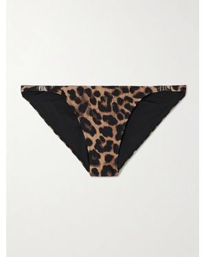 Anine Bing Bellamy Bikini-Höschen Aus Recyceltem Stretch-Material Mit Leopardenprint - Schwarz