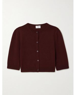 Saint Laurent Cropped Wool Cardigan - Red