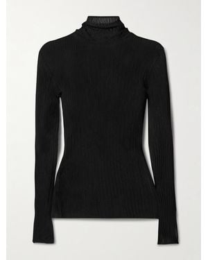 FFORME Pull À Col Montant En Mailles Côtelées Elin - Noir