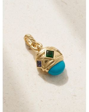 David Yurman Renaissance 18-Karat Multi-Stone Pendant - Blue
