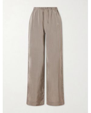 Rohe Striped Satin Wide-Leg Trousers - Natural