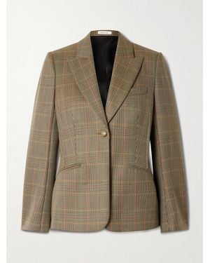 McQueen Wollblazer Mit Glencheck-Muster - Grün