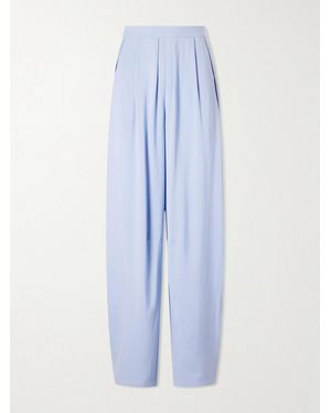 Jamie Haller Arc Silk Tapered Trousers - Blue