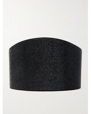 DEHANCHE Undone Crystal-Embellished Suede Waist Belt - Black