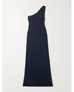 Lisa Yang Olivia One-Shoulder Cotton And Cashmere-Blend Maxi Dress - Blue