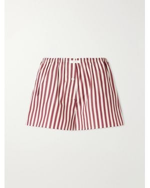 Eres House Striped Cotton-Poplin Pyjama Shorts - Red