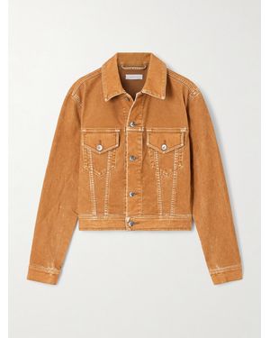 Rabanne Flocked Denim Jacket - Brown