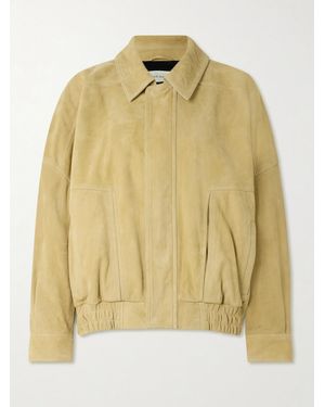 Nour Hammour Dalma Suede Bomber Jacket - Yellow