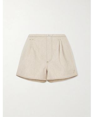 Jacquemus De-Nîmes Amelo Pleated Cotton And Hemp-Blend Shorts - Natural