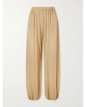 Aflalo Lolana Satin-Jersey Balloon Trousers - Natural