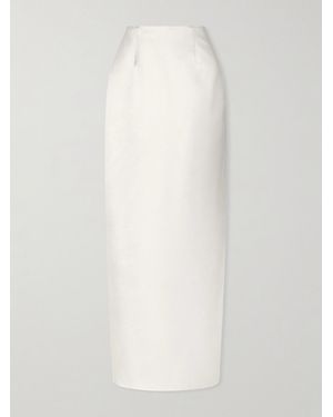 Danielle Frankel Tristan Silk And Wool-Blend Satin Maxi Skirt - White
