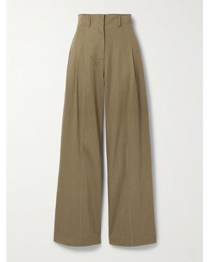 Ulla Johnson Delvine Pleated Lyocell-Blend Twill Wide-Leg Pants - Natural