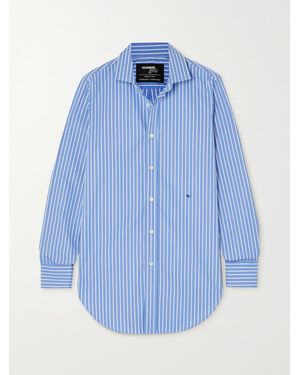 HOMMEGIRLS Striped Cotton-Poplin Shirt - Blue
