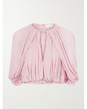 Zimmermann Alchemy Cape-Effect Draped Crepe Blouse - Pink