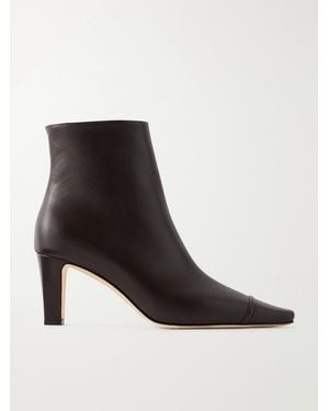 Manolo Blahnik Vivecal 70 Leather Ankle Boots - Black