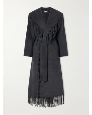 Jonathan Simkhai Carrie Fringed Wool-Blend Coat - Black
