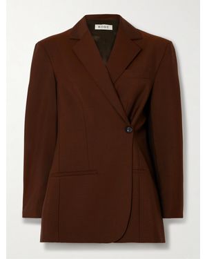 Rohe Doppelreihiger Blazer Aus Einer Woll-Mohairmischung - Braun
