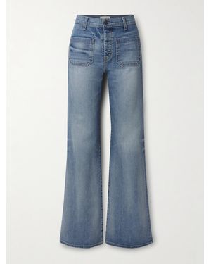 Nili Lotan Florence Distressed High-Rise Flared Jeans - Blue