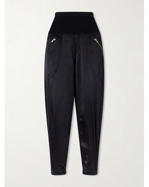 Co. Verkürzte Jogginghose Aus Seidensatin Mit Reißverschlüssen - Blau