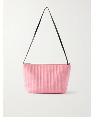 Valesque Corset Leather-Trimmed Quilted Shell Shoulder Bag - Pink