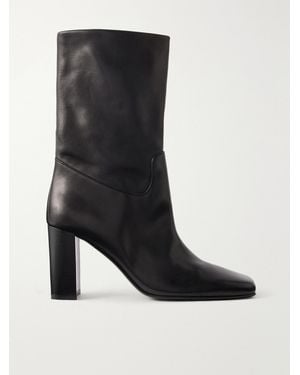 KHAITE Petra 55 Leather Ankle Boots - Black