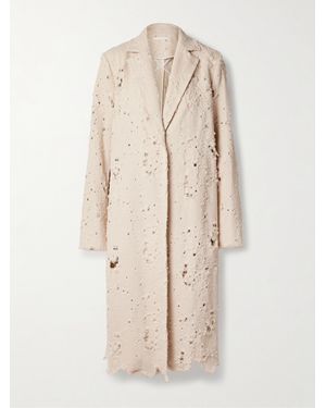 Jason Wu Distressed Frayed Twill Coat - Natural