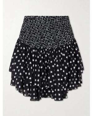 Donde Esteban Estrellitas Y Olas Ruffled Mini Skirt - Black