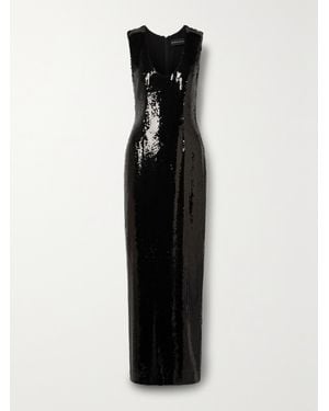Brandon Maxwell The Everly Sequined Crepe De Chine Gown - Black