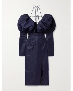 LAQUAN SMITH Faille Halterneck Midi Dress - Blue