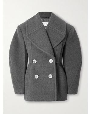 Givenchy Double-Breasted Wool And Silk-Blend Coat - Gray