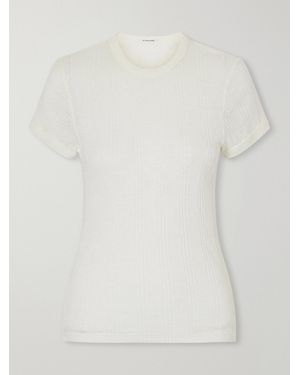 Mother The Itty Bitty Ringer Ribbed Cotton-Jersey T-Shirt - White