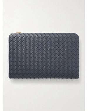 Bottega Veneta Mezzanotte Intrecciato Leather Wallet - Blue