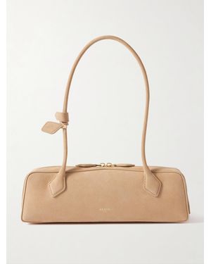 Alaïa Le Teckel Medium Nubuck Shoulder Bag - Natural