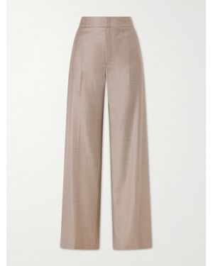 Sa Su Phi Pleated Wool Wide-Leg Pants - Natural