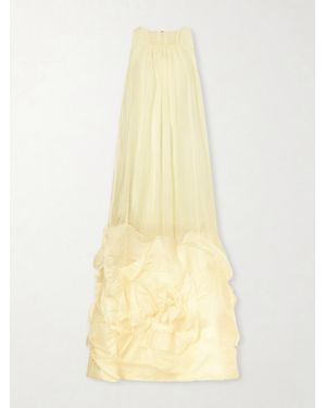 Aje. Ecliptica Ruffled Chiffon Gown - Yellow